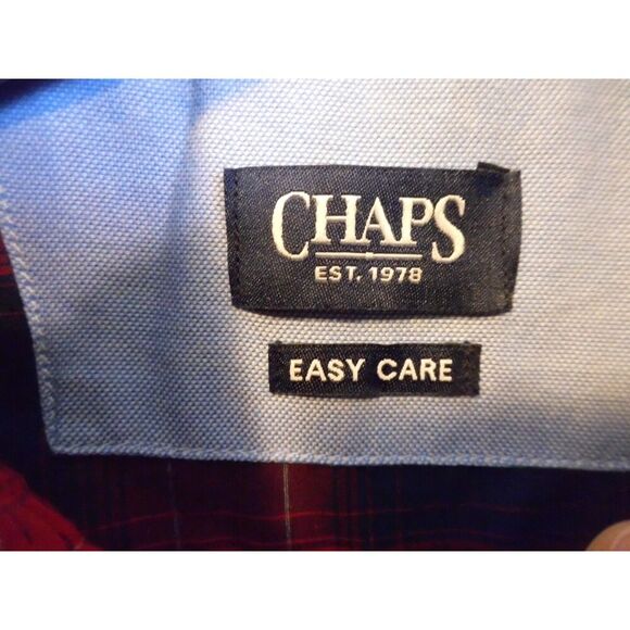 Chaps Red and blue plaid button down long sleeve - Picture 3 of 6